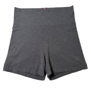 Hard Tail Forever Womens Yoga Shorts Charcoal Gray High Waist Cotton Lycra L